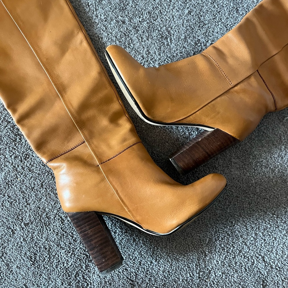 No Brand Tan Soft Leather Boots size 7